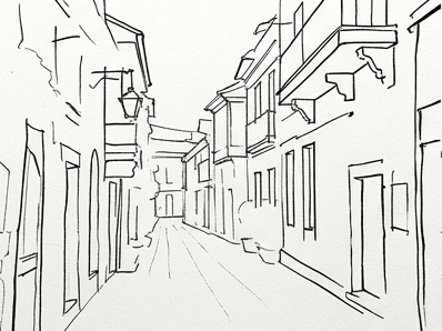Stage 4: secondary volumes added including balconies, awnings, doorways, and the cobble crown.
