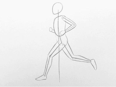 First step of the how to draw a runner tutorial: spine and limb armature lines
